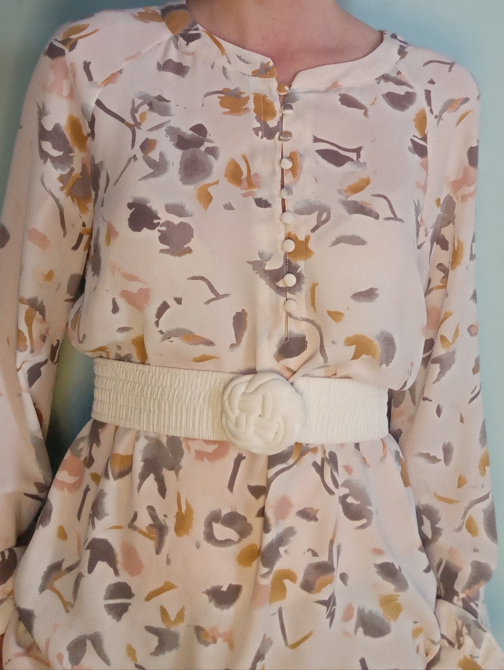 Cynthia Rowley Cream Floral Print Long Sleeve Blouse S - Picture 8 of 11